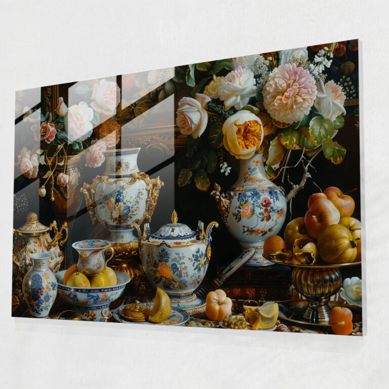 Classicism Home Decoration - Baroque Still Life Glass Print - Classicism, Wall Decoration, Glass Art, Glass Wall Art