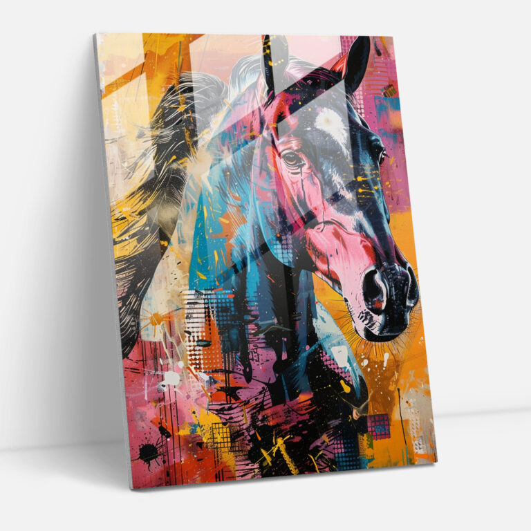 Majestic Horse Glass Art - Classicism+Popart, Home Decoration, Modern Art, Glass Print