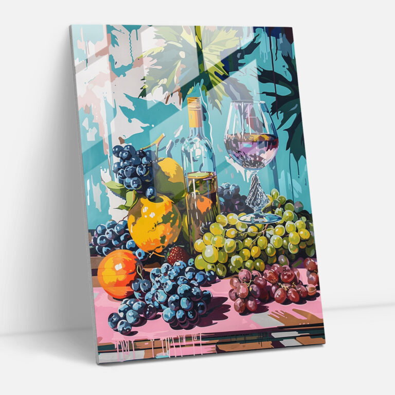 Still Life Glass Print - Classicism+Popart, Glass Art, Modern Art, Home Decoration