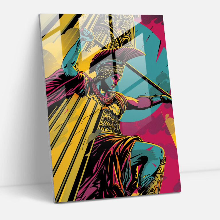 Greek Mythology Glass Art - Classicism+Popart, Glass Print, Combine Classicism With Pop Art, Glass Wall Art