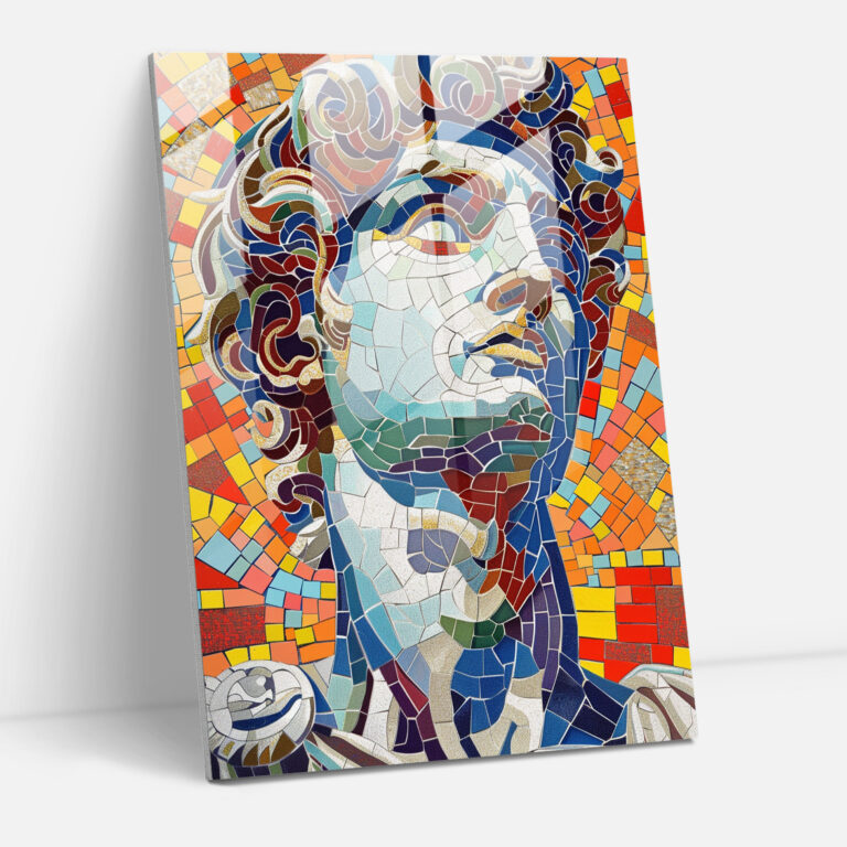 Roman Mosaic Pop Art Glass Wall Art - Classicism+Popart, Modern Art, Home Decoration, Wall Decoration
