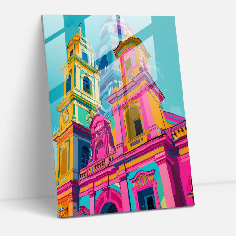 Classicism With Pop Art Wall Decoration - Classicism+Popart, Bold Colors, Baroque Architecture, Glass Art