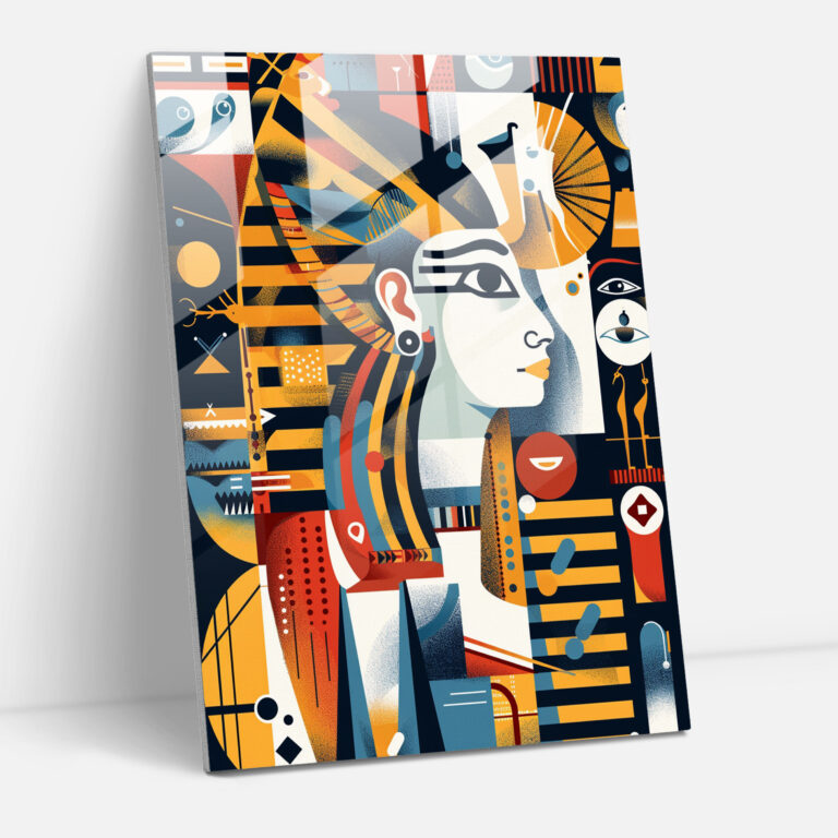 Classicism With Pop Art Wall Decoration - Classicism+Popart, Egyptian Hieroglyphs, Glass Art, Wall Decoration