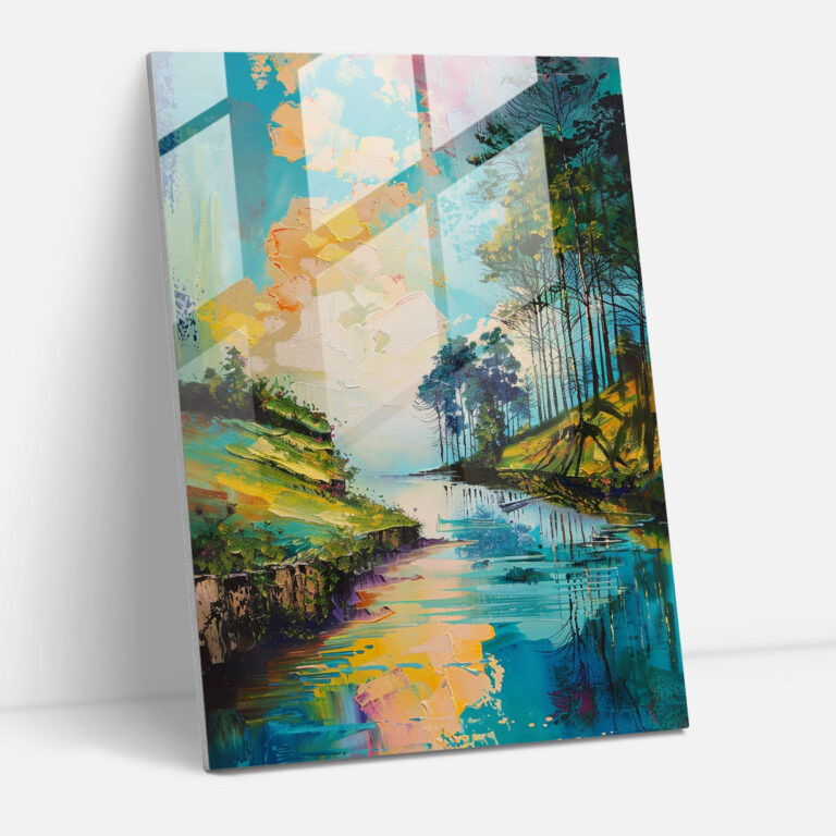 Landscape Twist Glass Art - Classicism+Popart, Wall Decoration, Combine Classicism With Pop Art, Modern Art