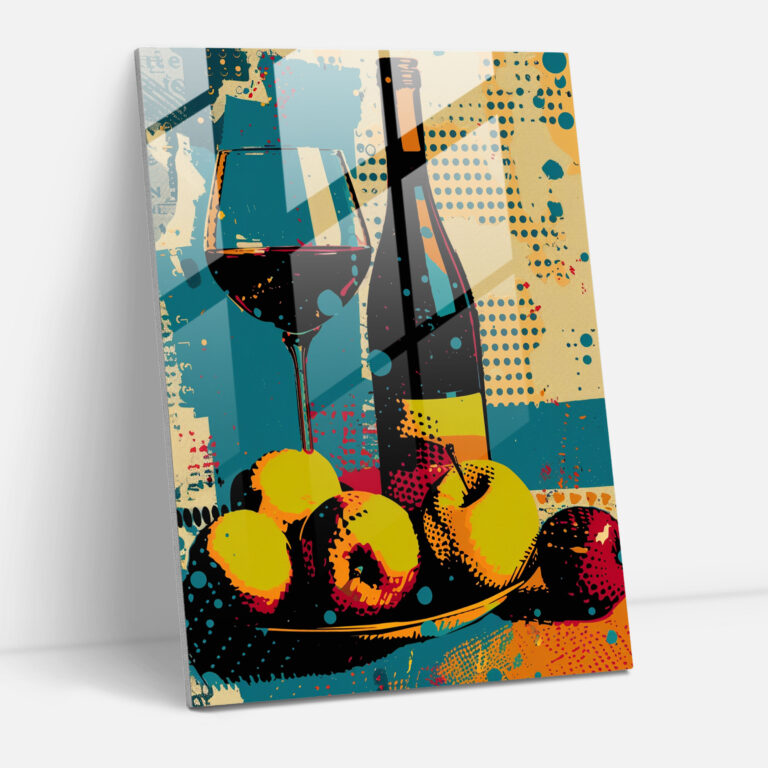 Still Life Pop Glass Print - Classicism+Popart, Glass Wall Art, Pop Art, Glass Print