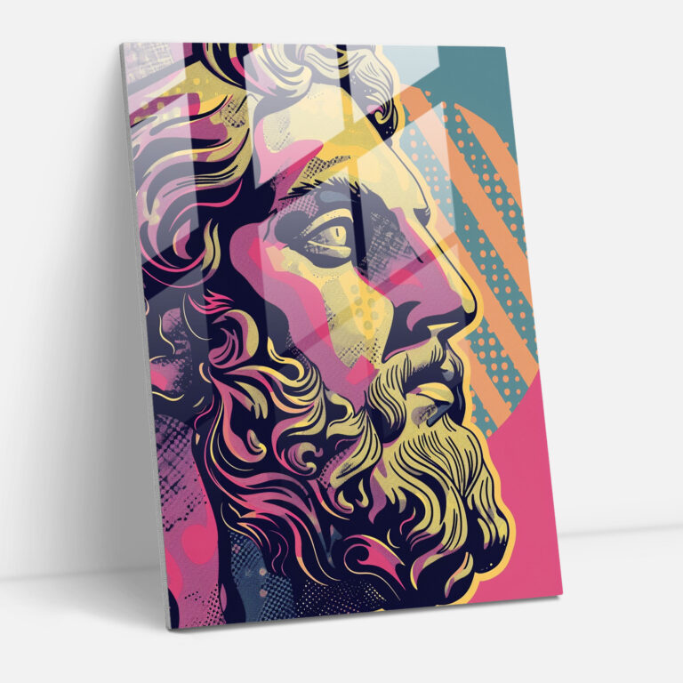 Mythology Pop Art Glass Wall Art - Classicism+Popart, Glass Wall Art, Combine Classicism With Pop Art, Wall Decoration