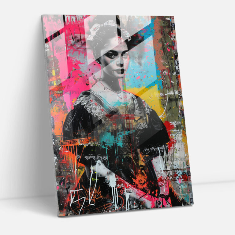 Renaissance Street Art Glass Print - Classicism+Popart, Modern Art, Combine Classicism With Pop Art, Glass Art