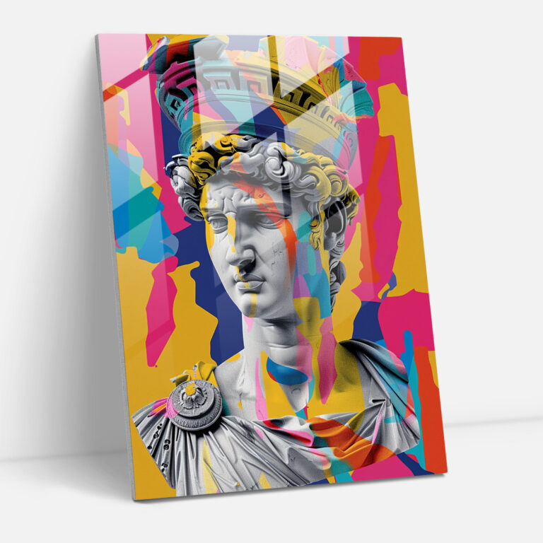 Roman Pop Art Glass Print - Classicism+Popart, Glass Print, Modern Art, Glass Art