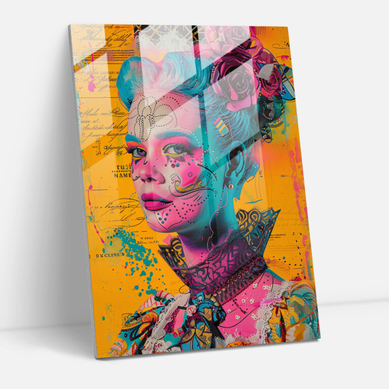 Rococo Pop Art Glass Wall Art - Classicism+Popart, Combine Classicism With Pop Art, Modern Art, Wall Decoration