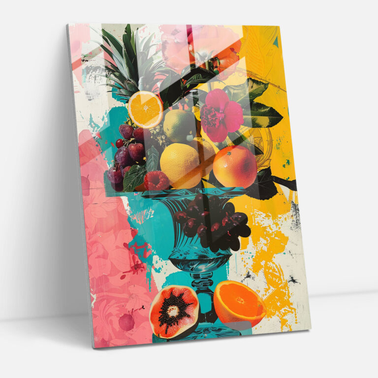 Still Life Pop Art Glass Wall Art - Classicism+Popart, Combine Classicism With Pop Art, Home Decoration, Glass Wall Art