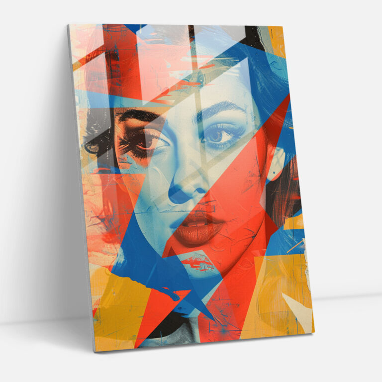 Abstract Portrait Glass Wall Art - Classicism+Popart, Glass Wall Art, Wall Decoration, Glass Art