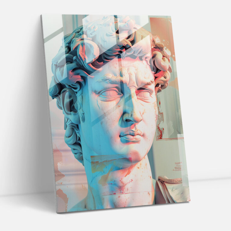 Glitch Neoclassical Glass Wall Art - Classicism+Popart, Glass Art, Combine Classicism With Pop Art, Modern Art