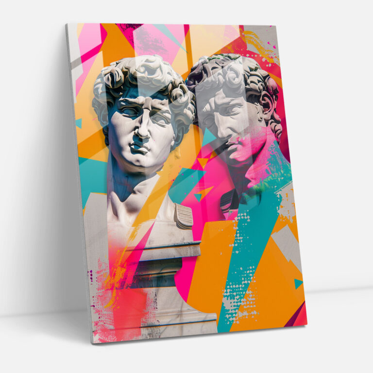 Classicism With Pop Art Wall Decoration - Classicism+Popart, Wall Decoration, Glass Print, Modern Art