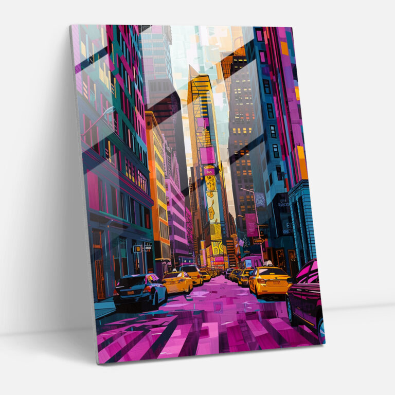 Cityscape Glass Print - Classicism+Popart, Glass Art, Wall Decoration, Combine Classicism With Pop Art