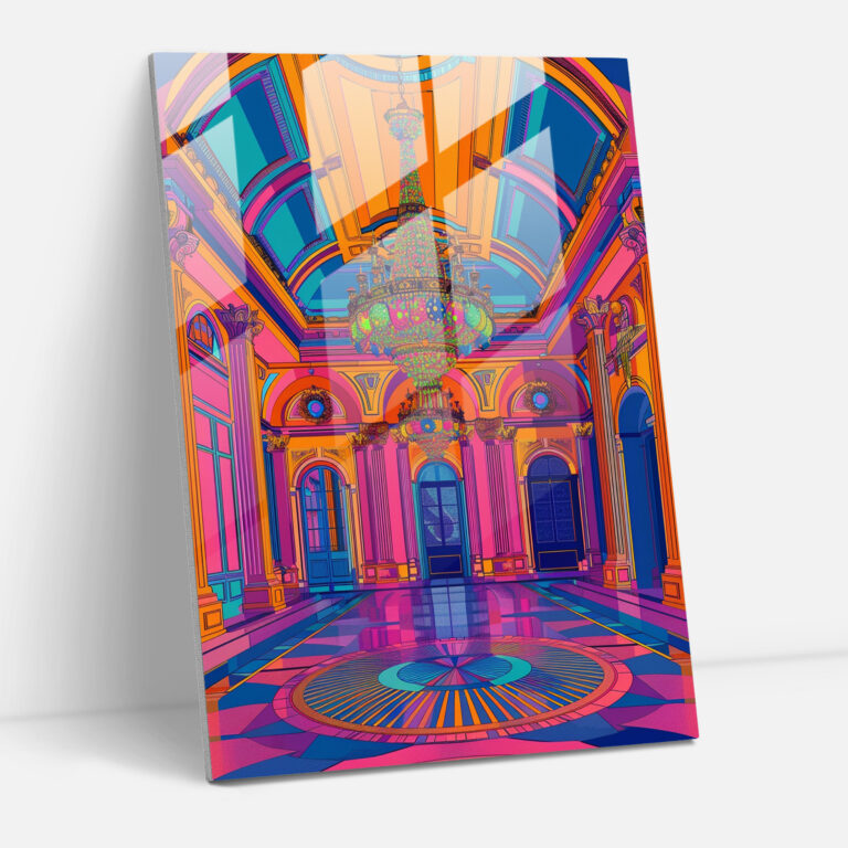 Ballroom Pop Art Glass Print - Classicism+Popart, Wall Decoration, Glass Wall Art, Modern Art