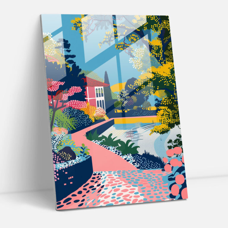 Pop Art Landscape Glass Print - Classicism+Popart, Glass Print, Home Decoration, Wall Decoration