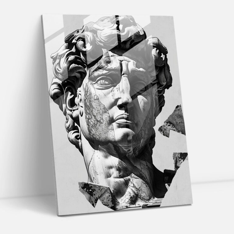 Classicism With Pop Art Glass Print - Classicism+Popart, Glass Print, Modern Art, Home Decoration