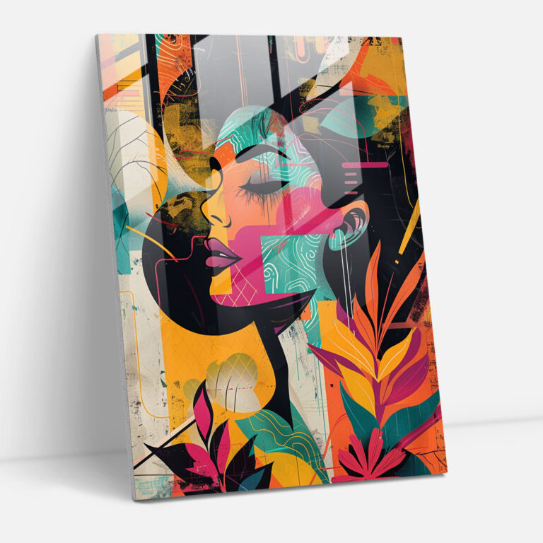 Art Deco Graffiti Glass Print - Classicism+Popart, Modern Art, Glass Print, Wall Decoration
