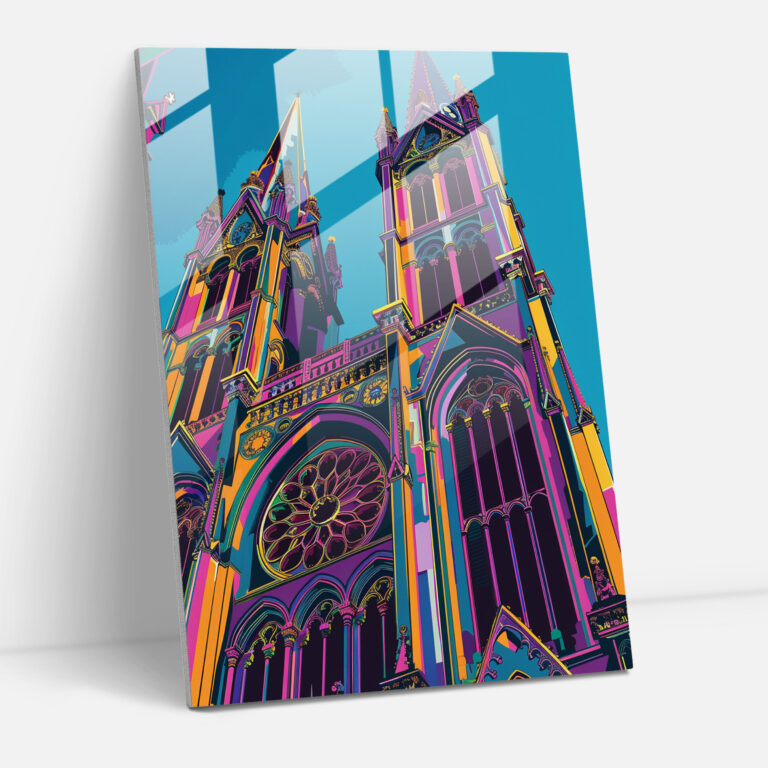 Gothic Pop Glass Print - Classicism+Popart, Combine Classicism With Pop Art, Gothic Architecture, Modern Art
