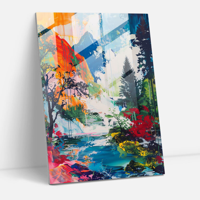 Modern Landscape Glass Print - Classicism+Popart, Modern Art, Glass Print, Classicism With Pop Art