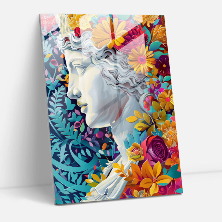 Classicism With Pop Art Glass Print - Classicism+Popart, Home Decoration, Glass Print, Combine Classicism With Pop Art