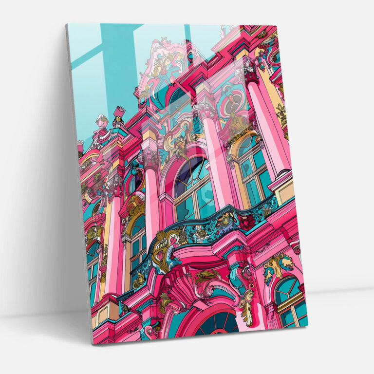 Baroque Fusion Glass Print - Classicism+Popart, Combine Classicism With Pop Art, Modern Art, Wall Decoration