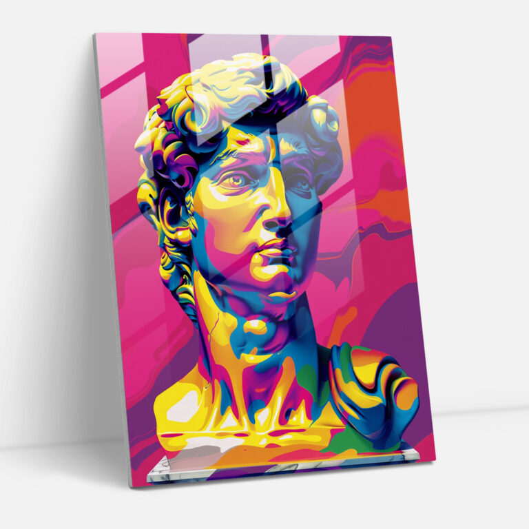 Classicism With Pop Art Glass Print - Classicism+Popart, Combine Classicism With Pop Art, Modern Art, Home Decoration