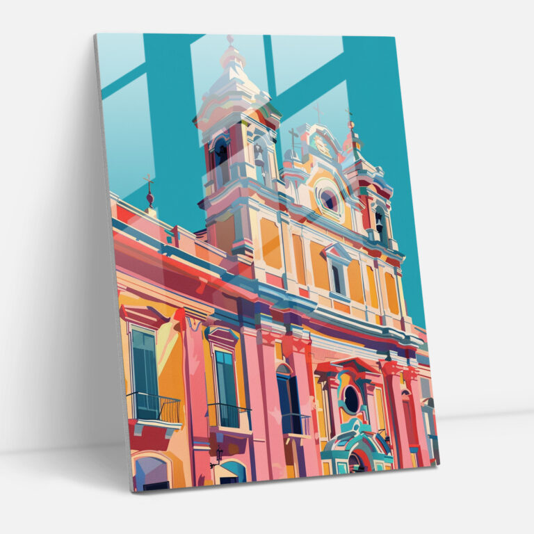 Pop Art Baroque Glass Print - Classicism+Popart, Modern Art, Combine Classicism With Pop Art, Home Decoration