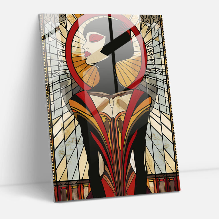 Art Deco Comics Glass Print - Classicism+Popart, Glass Wall Art, Combine Classicism With Pop Art, Wall Decoration