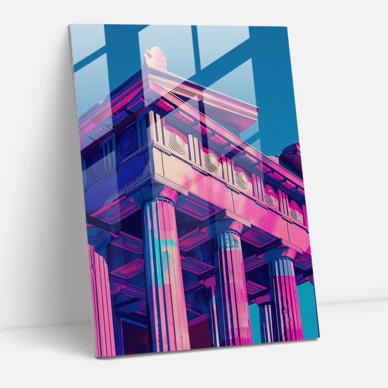 Greek Pop Art Glass Wall Decoration - Classicism+Popart, Wall Decoration, Combine Classicism With Pop Art Style, Modern Art