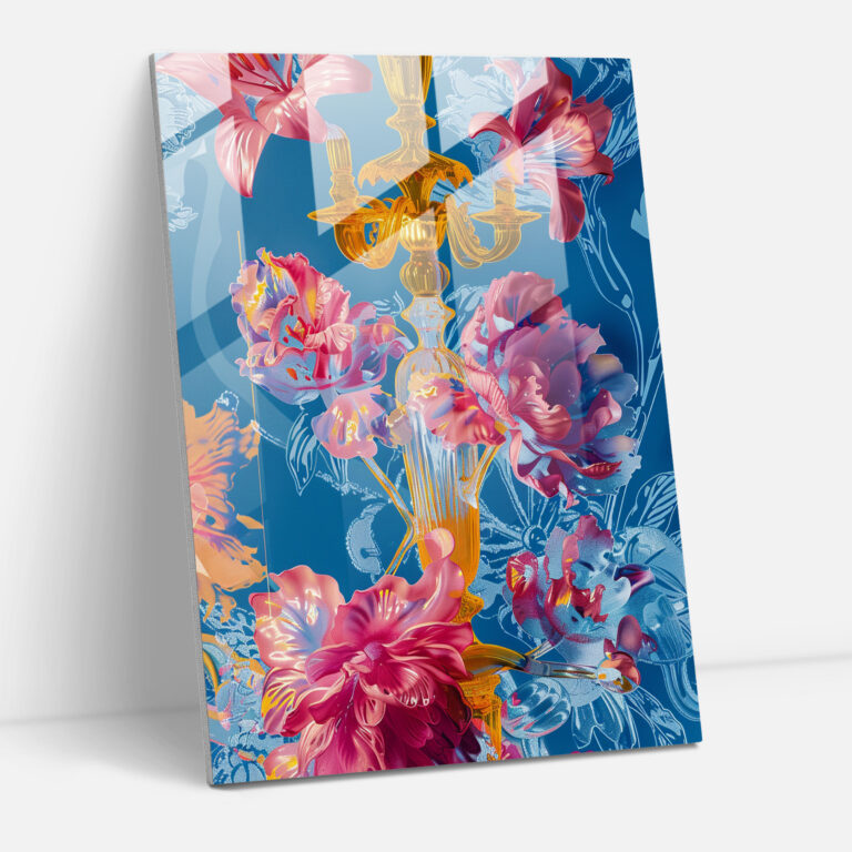 Playful Rococo Glass Art - Classicism+Popart, Rococo Design, Wall Decoration, Glass Art