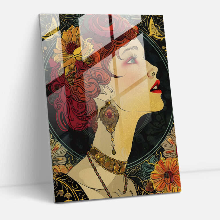 Vibrant Art Nouveau Wall Decoration - Classicism+Popart, Glass Art, Home Decoration, Wall Decoration