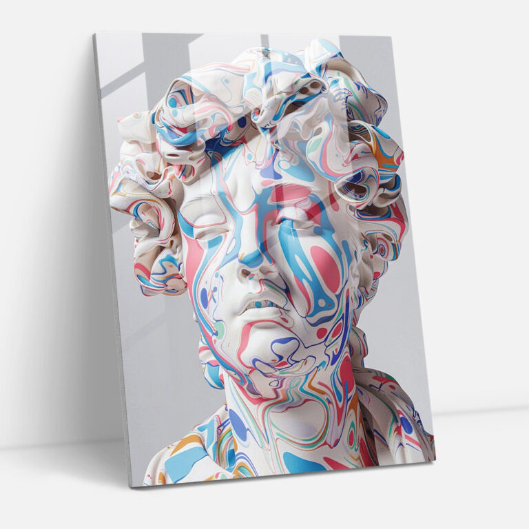 Digital Renaissance Glass Print - Classicism+Popart, Home Decoration, Renaissance Sculpture, Glass Wall Art