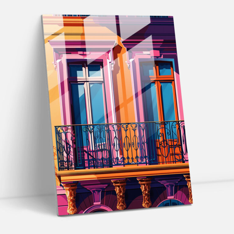 Playful Architecture Glass Wall Art - Classicism+Popart, Home Decoration, Wall Decoration, Glass Wall Art