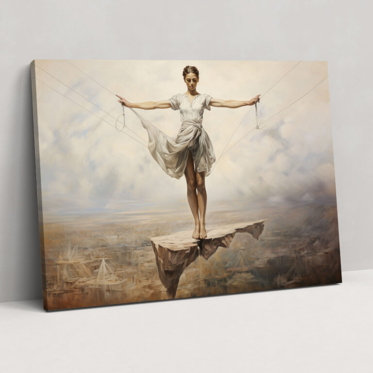 Circus Canvas Print - Tightrope Walker - Circus, Wall Art, Canvas, Oil Painting