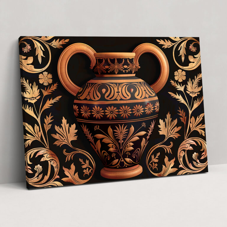 Greek Pottery Patterns Canvas Wall Decoration - Classicism, Greek Pottery, Ancient Art, Canvas Wall Art