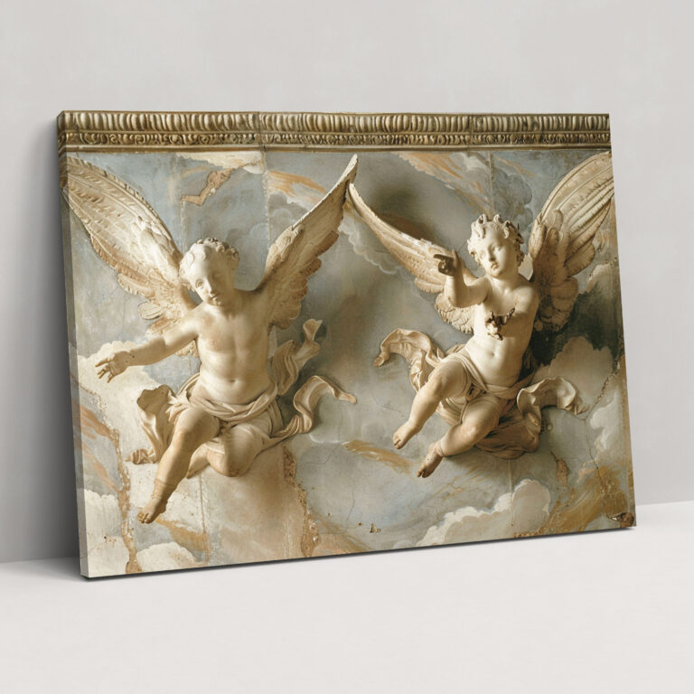 Angelic Sculptures Classicism Canvas Print - Classicism, Classicism, Canvas Print, Home Decoration