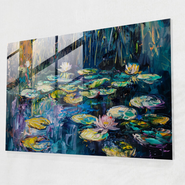 Claude Monet Water Lilies Glass Print - Claude Monet, Glass Print, Glass Art, Wall Decoration