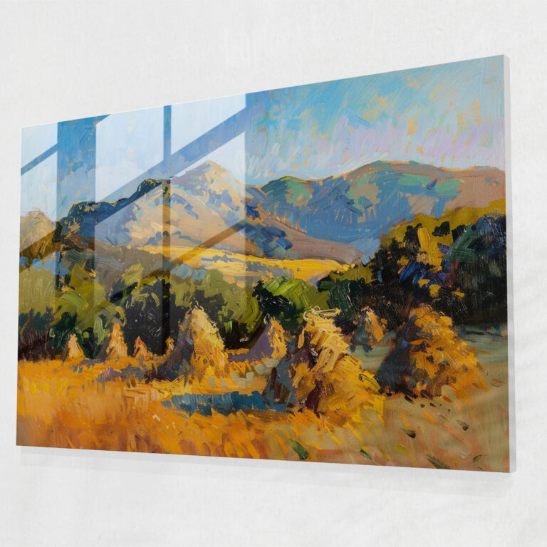 Haystacks Glass Print - Claude Monet, Wall Decoration, Glass Art, Home Decoration