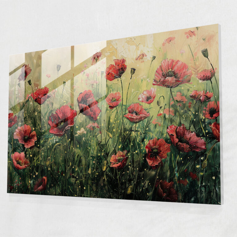 Field Of Poppies Glass Print - Claude Monet, Glass Print, Claude Monet, Glass Art
