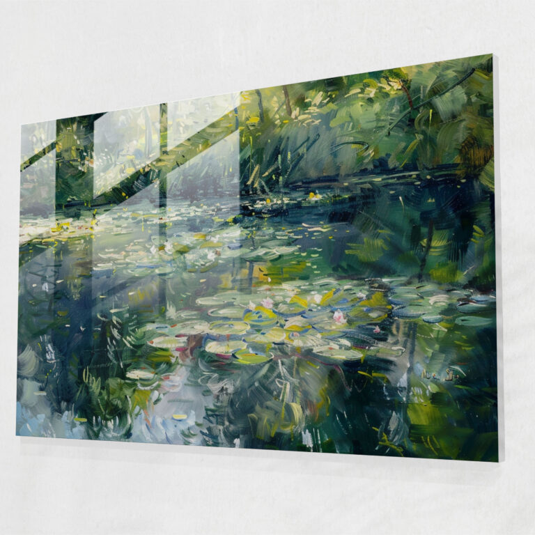 Claude Monet Water Lilies Glass Print - Claude Monet, Glass Wall Art, Wall Decoration, Glass Print