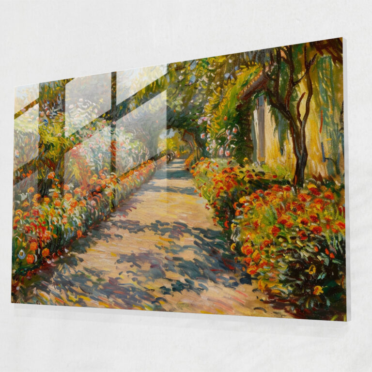 Claude Monet Garden Path Home Decoration - Claude Monet, Glass Print, Glass Art, Home Decoration