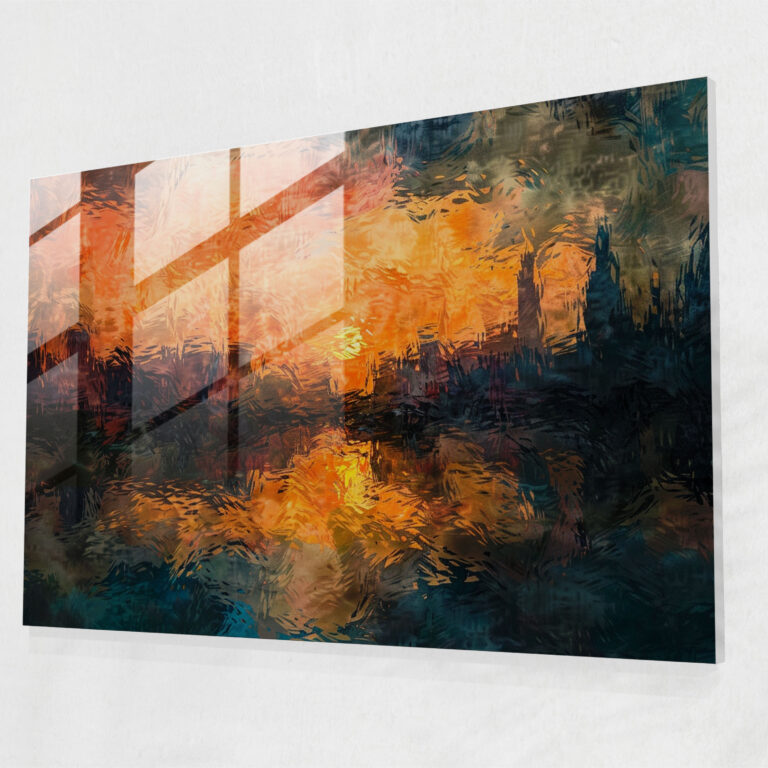 Claude Monet Glass Print - Sunset Cityscape Glass Wall Art - Claude Monet, Glass Wall Art, Modern Art, Wall Decoration