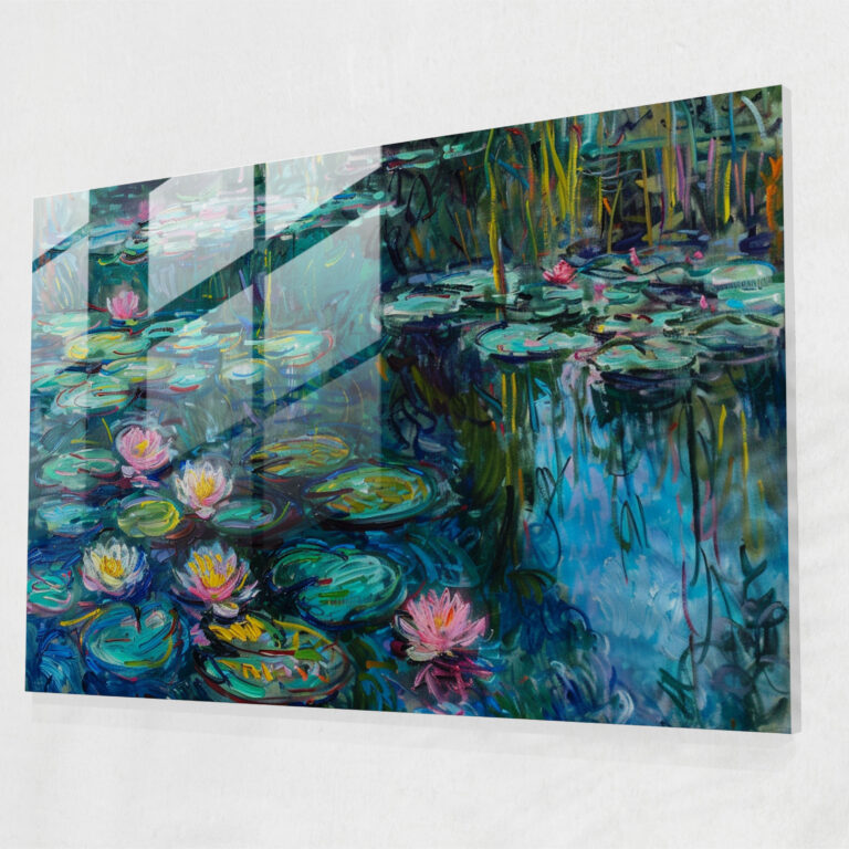 Claude Monet Water Lilies Glass Wall Art - Claude Monet, Wall Decoration, Glass Wall Art, Glass Art
