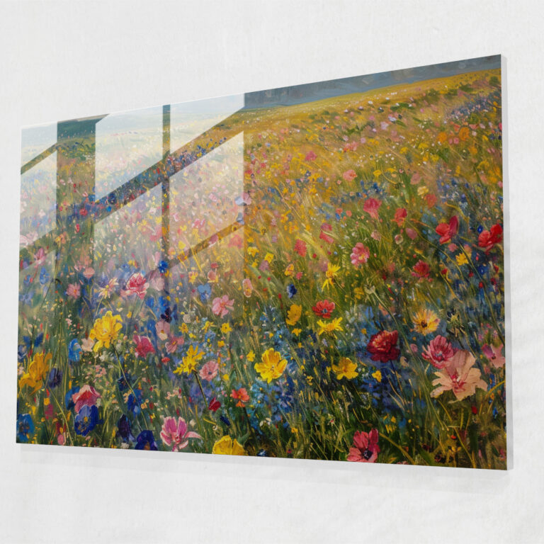 Claude Monet Glass Print - Fields Of Flowers - Claude Monet, Claude Monet, Fields, Glass Art