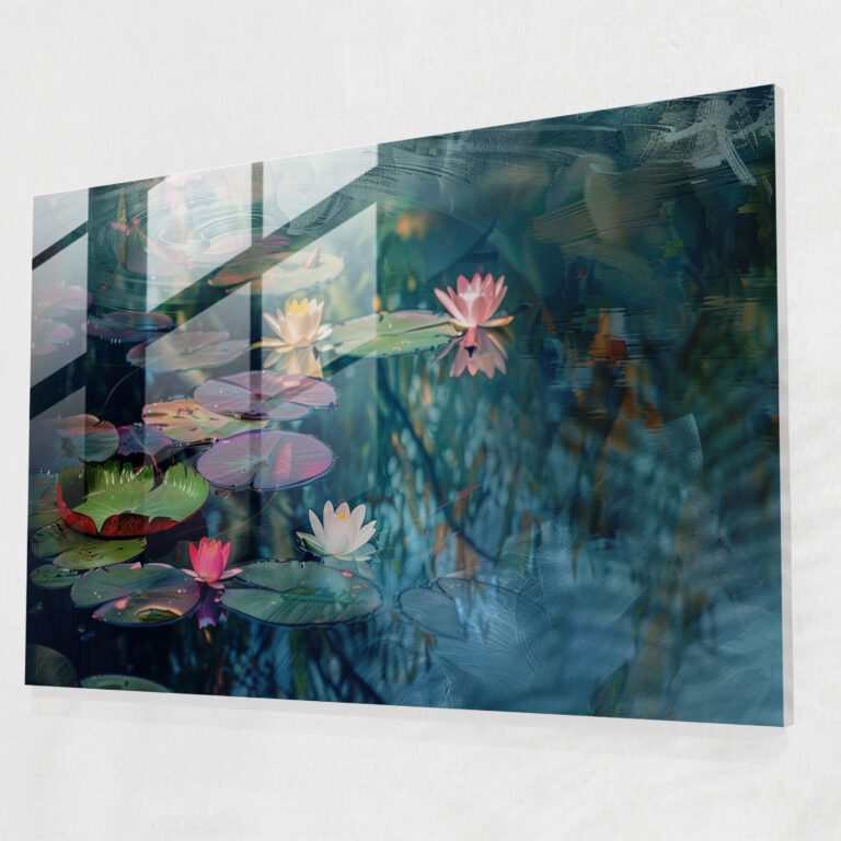 Claude Monet Water Lily Pond Glass Print - Claude Monet, Wall Decoration, Glass Art, Claude Monet