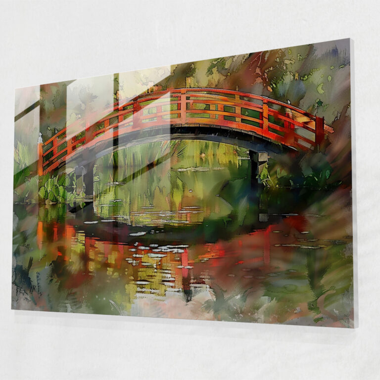 Japanese Bridge Glass Wall Art - Claude Monet, Modern Art, Glass Wall Art, Home Decoration