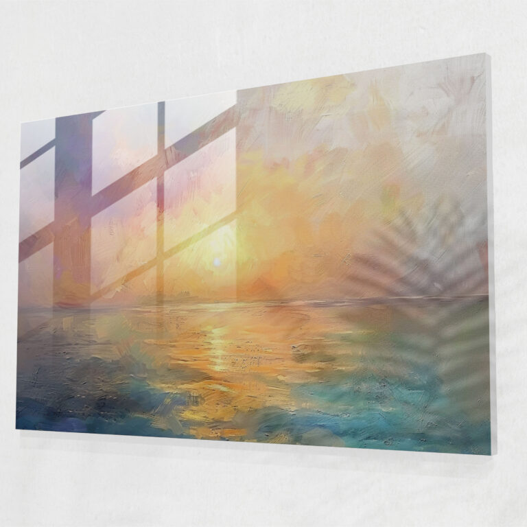 Sunrise Over The Sea Glass Print - Claude Monet, Claude Monet, Seascape, Wall Decoration
