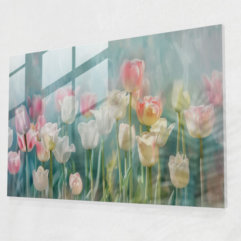 Tulip Field Glass Print - Claude Monet, Glass Wall Art, Home Decoration, Tulip Field