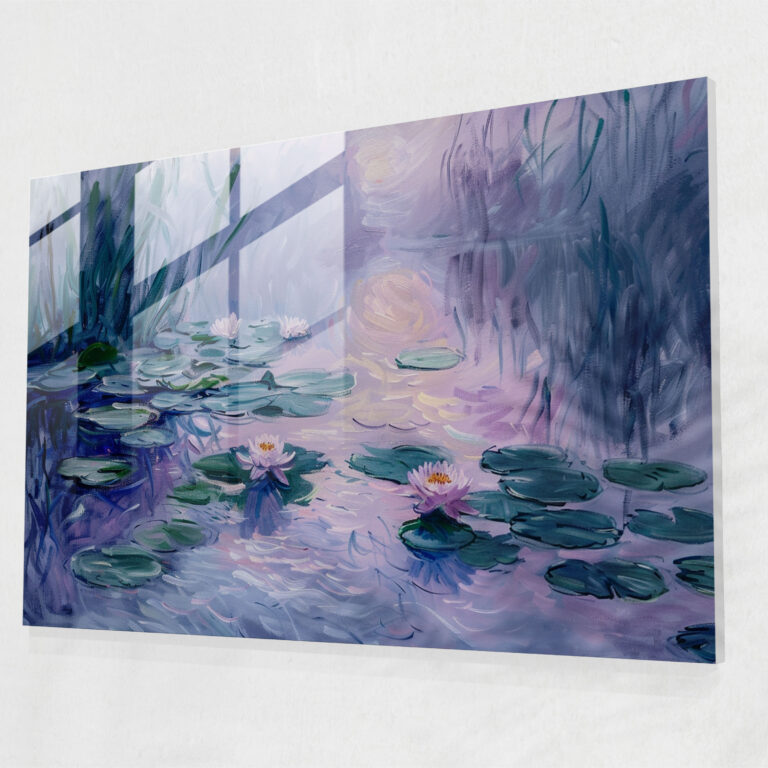 Claude Monet Water Lilies Glass Print - Claude Monet, Glass Art, Wall Decoration, Home Decoration